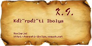 Kárpáti Ibolya névjegykártya