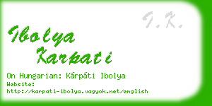 ibolya karpati business card